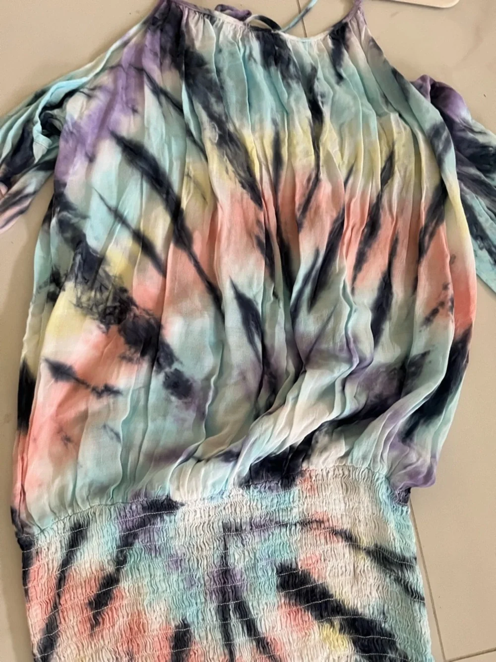 Surf Gypsy Pastel Swirl Tie Dye Coverup Dress size small